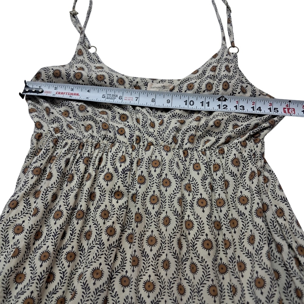 Natural Life Midi Dress Womens XS/S White Floral Tiered Boho Coastal Cottagecore - Picture 9 of 10